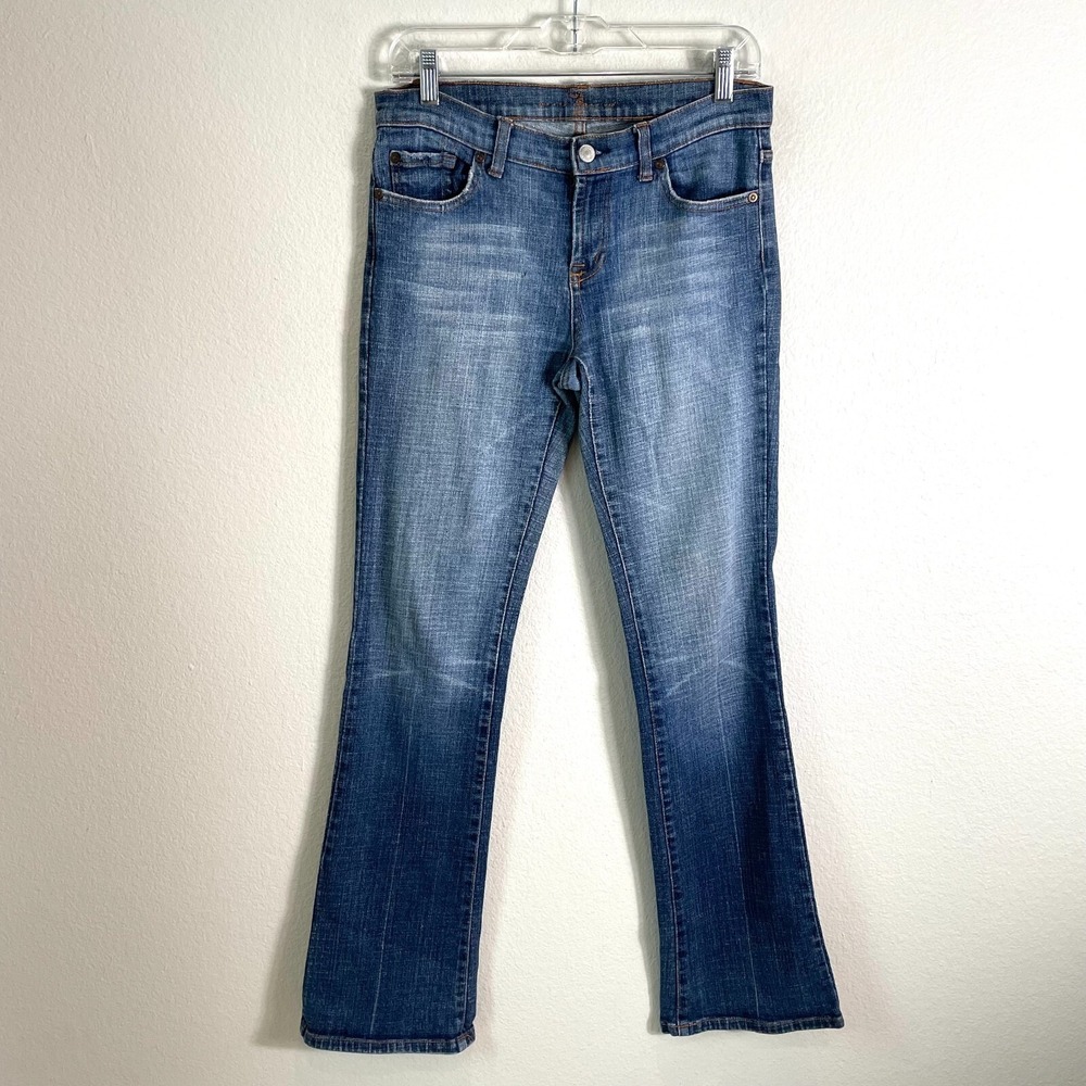 7 For All Mankind Womens 28 Bootcut Jeans Blue Denim Cotton Stretch